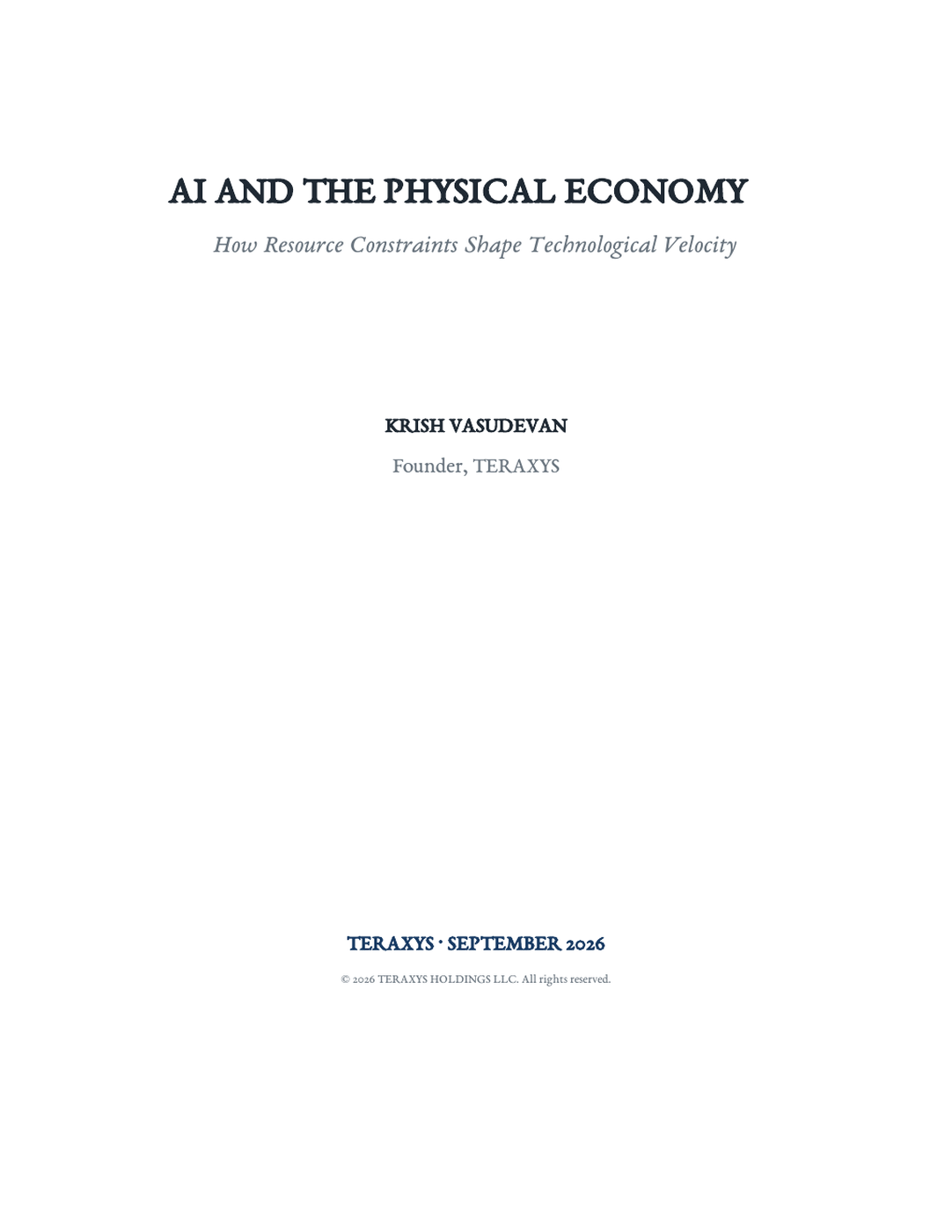 Cover of AI and the Physical Economy